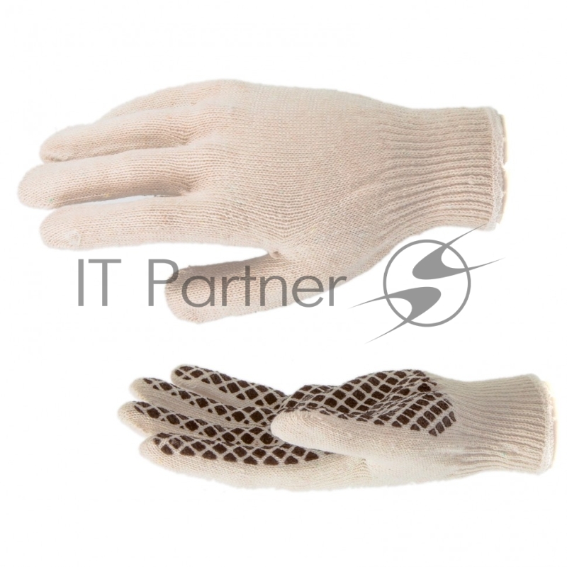 Перчатки трикотажные, рисунок ПВХ гель Шахматный облив, оверлок, Россия// Сибртех