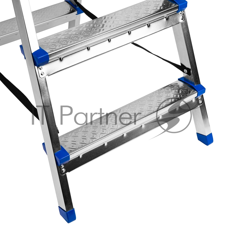 Стремянка двухсторонняя 4 ст., сталь профиль, стальные ступени, Россия// Сибртех