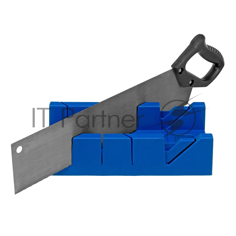 Стусло пластиковое синее,4 угла для запила+пила 450мм// Сибртех