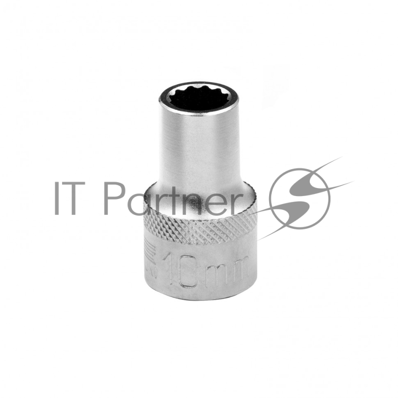 Головка торцевая, 10 мм, 12-гранная, CrV,под квадрат 1/2, хромированная// Stels