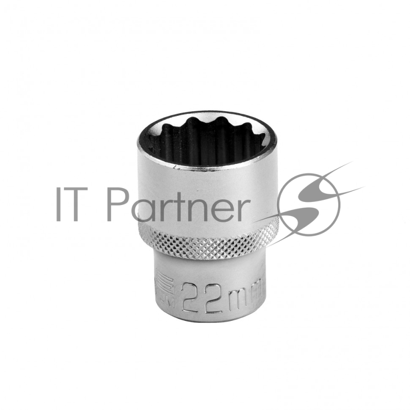 Головка торцевая, 22 мм, 12-гранная, CrV, под квадрат 1/2, хромированная// Stels