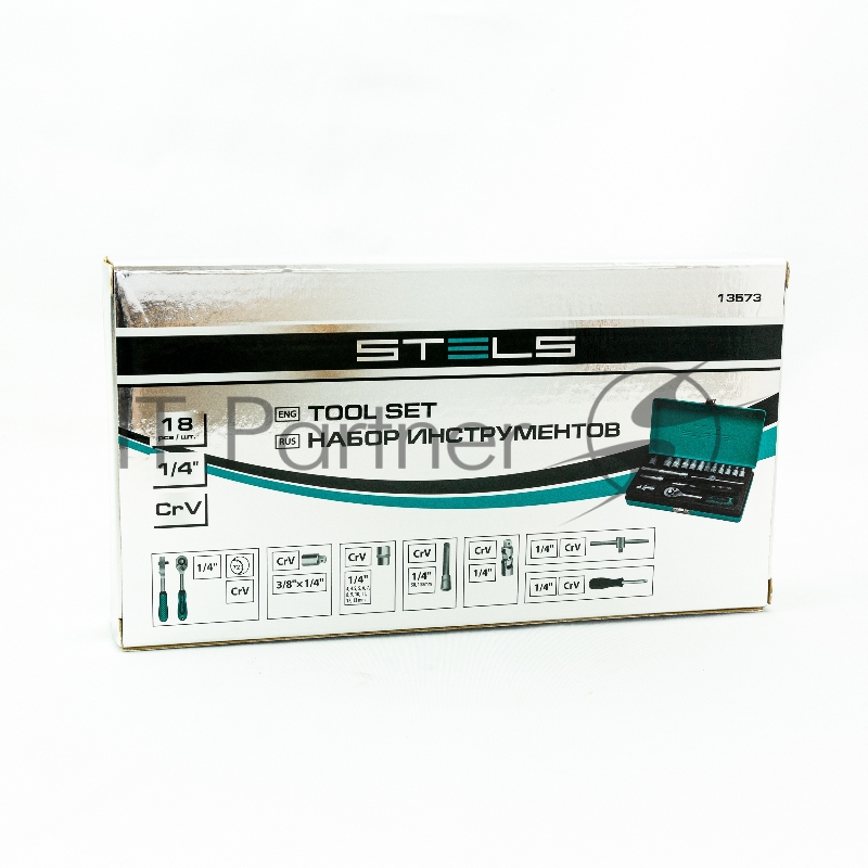Набор торцевых головок с трещоткой, 1/4, 18 предм.// Stels