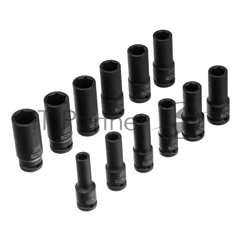 Набор ударных глубоких шестигранных торцевых головок 1/2 10-24 мм в кейсе 12шт.// Stels