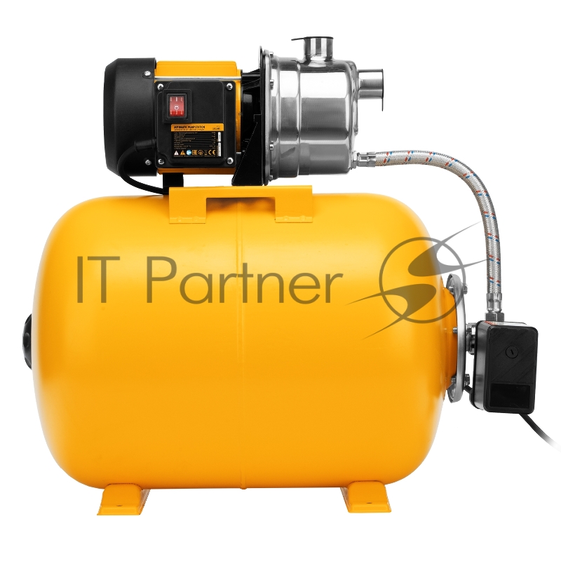 Насосная станция PSL1100X, 1100 Вт, 3600 л/ч, ресивер 50 л, подъем 45 м, нержавейка// Denzel