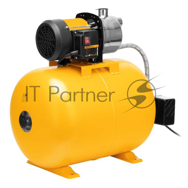 Насосная станция PSL1100X, 1100 Вт, 3600 л/ч, ресивер 50 л, подъем 45 м, нержавейка// Denzel