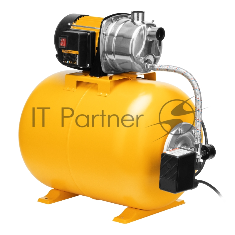 Насосная станция PSL1100X, 1100 Вт, 3600 л/ч, ресивер 50 л, подъем 45 м, нержавейка// Denzel