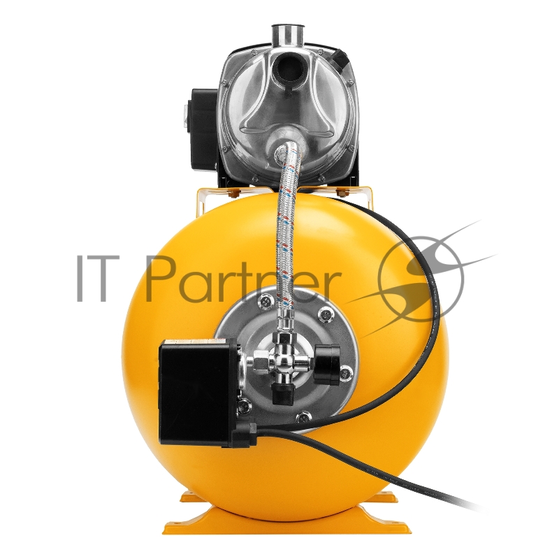 Насосная станция PSL1100X, 1100 Вт, 3600 л/ч, ресивер 50 л, подъем 45 м, нержавейка// Denzel