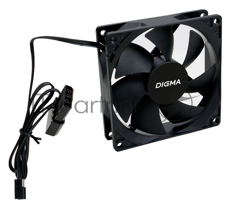 Вентилятор Digma DFAN-90 90x90x25mm 3-pin 4-pin (Molex)23dB 82gr Ret