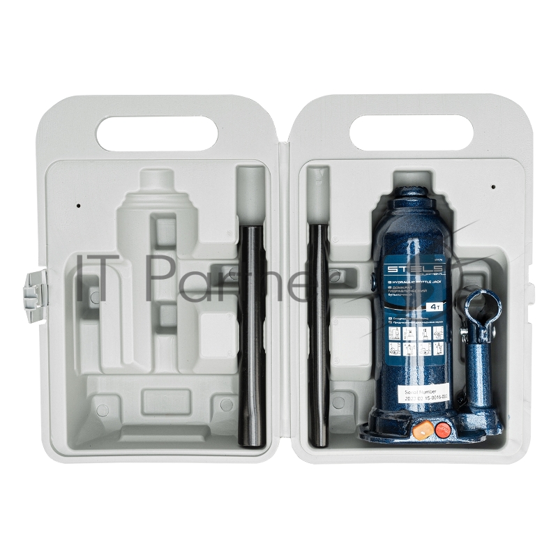 Домкрат гидравлический бутылочный, 4 т, h подъема 188–363 мм, в пласт. кейсе// Stels