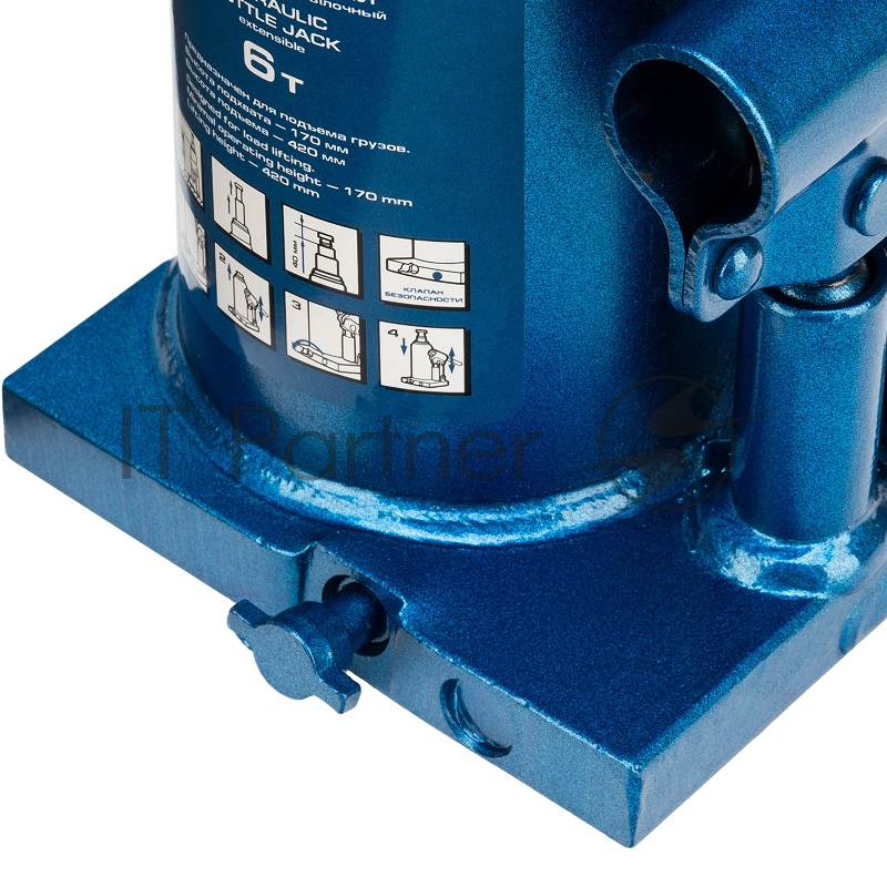 Домкрат гидравлический бутылочный телескопический, 6 т, h подъема 170–420 мм// Stels