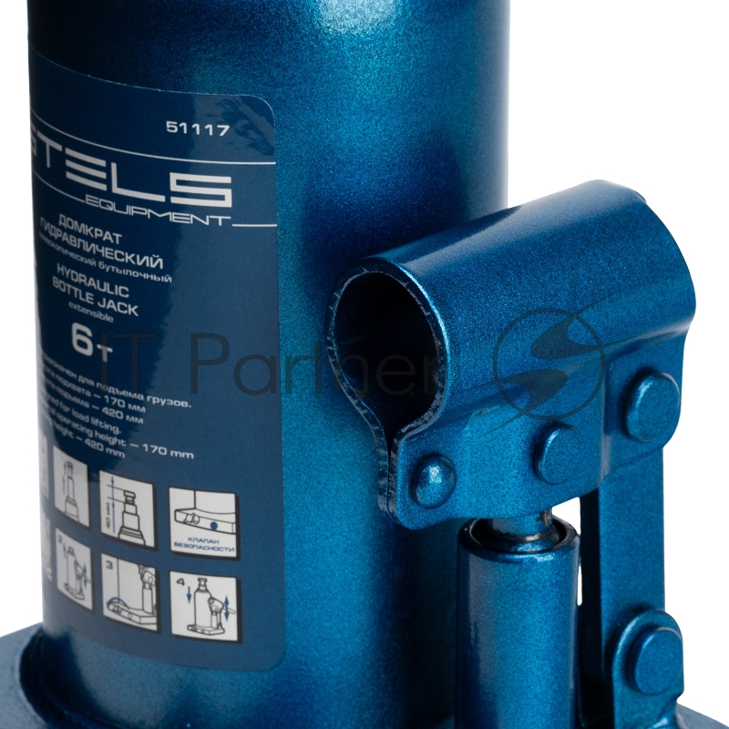 Домкрат гидравлический бутылочный телескопический, 6 т, h подъема 170–420 мм// Stels