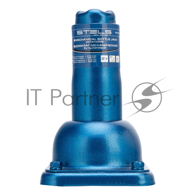 Домкрат механический бутылочный, 2 т, h подъема 210–390 мм, 2 части (домкрат, ручка)// Stels