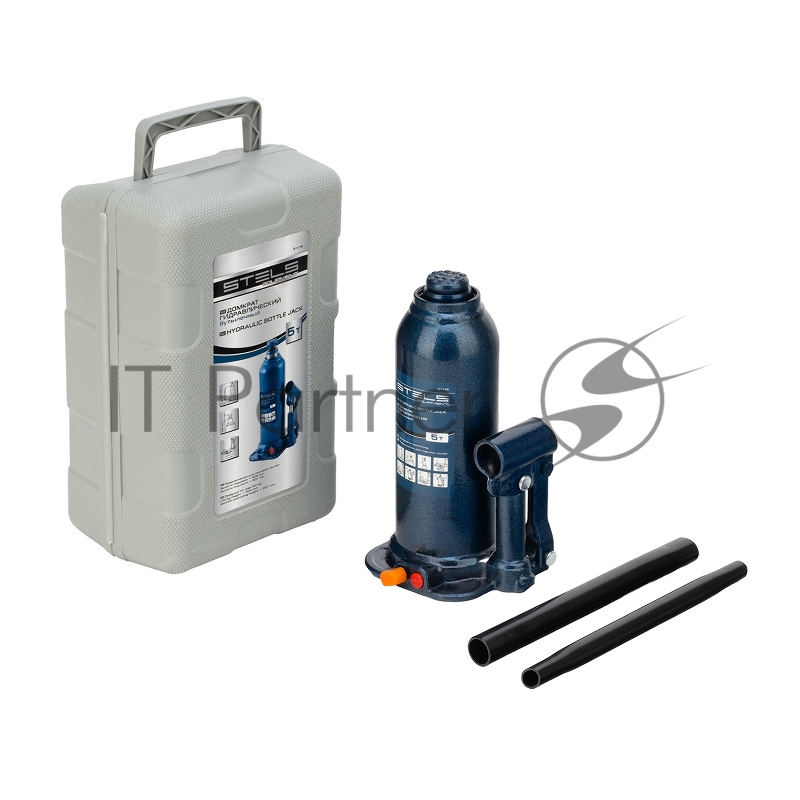 Домкрат гидравлический бутылочный, 5 т, h подъема 207-404 мм, в пласт. кейсе// Stels