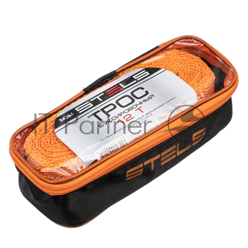 Трос буксировочный 12 тонн, 2 петли, сумка на молнии, Россия // Stels