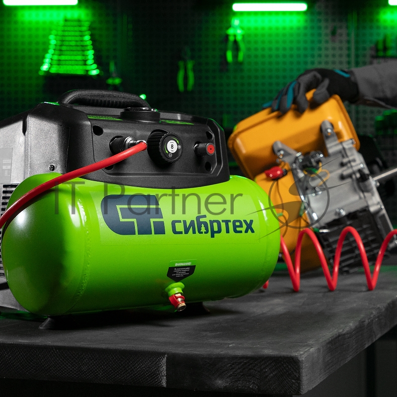 Компрессор воздушный безмаслянный BL 1100/6 1100Вт, ресивер 6 литров, 180 л/мин// Сибртех