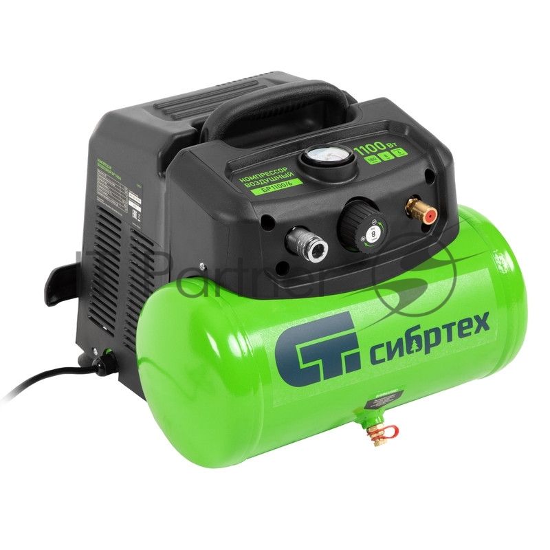 Компрессор воздушный безмаслянный BL 1100/6 1100Вт, ресивер 6 литров, 180 л/мин// Сибртех