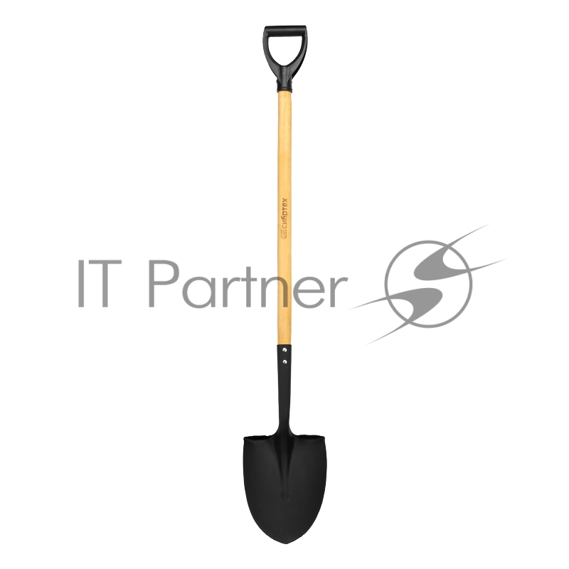 Лопата для сыпучих грузов, 215х285х1325 мм, деревянный черенок с пропиткой, Россия// Сибртех