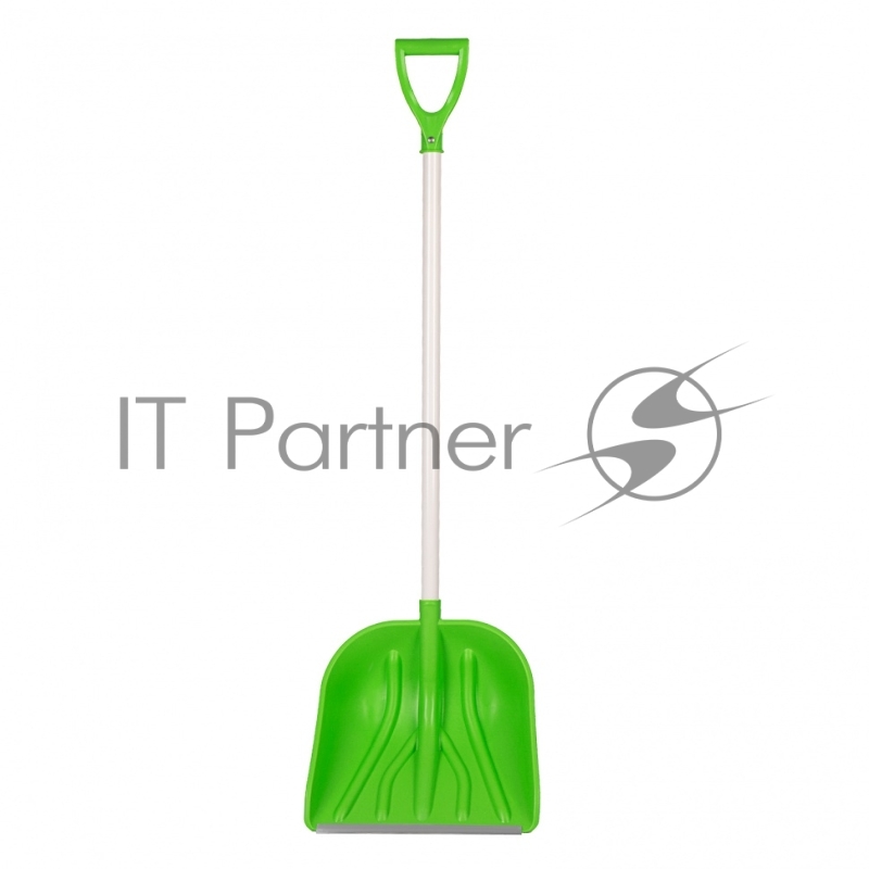 Лопата для уборки снега пластиковая PROFI, 415х445х1500 мм, алюминиевый черенок, Россия// Сибртех