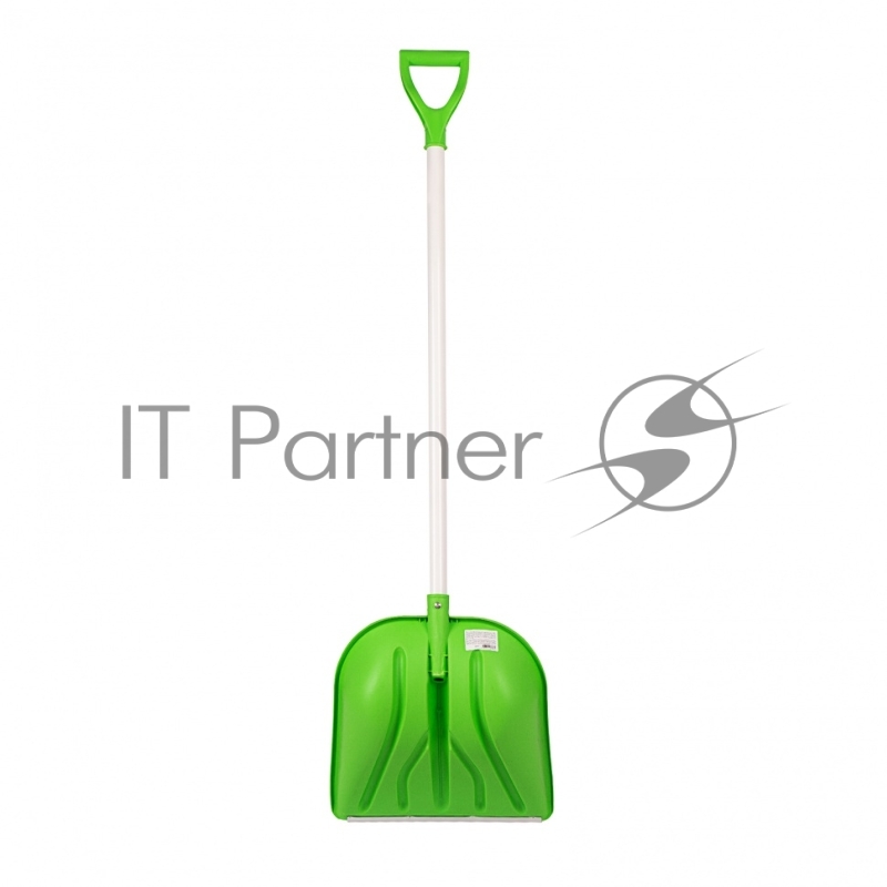 Лопата для уборки снега пластиковая PROFI, 415х445х1500 мм, алюминиевый черенок, Россия// Сибртех