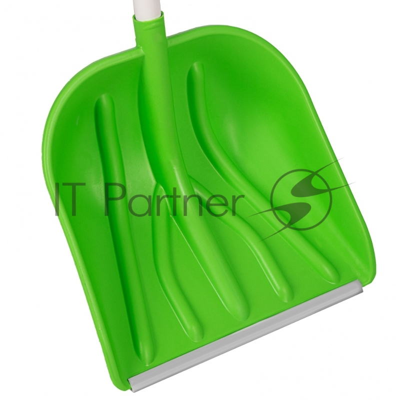 Лопата для уборки снега пластиковая PROFI, 415х445х1500 мм, алюминиевый черенок, Россия// Сибртех