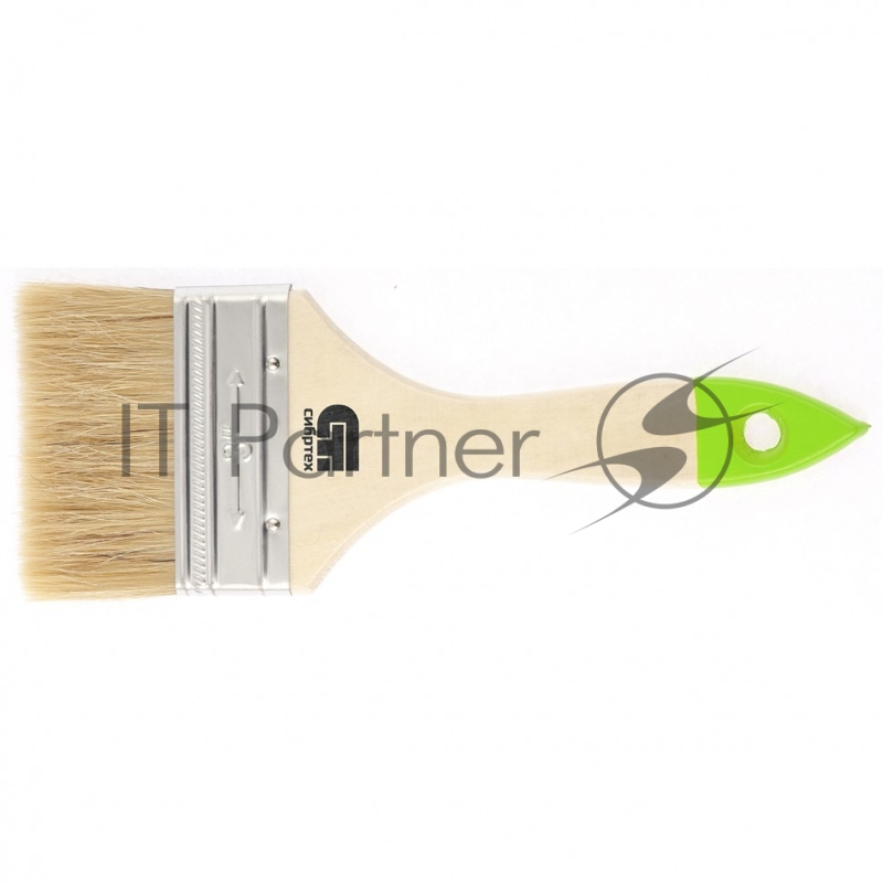 Кисть плоская 75 мм, натуральная щетина, деревянная ручка// Сибртех