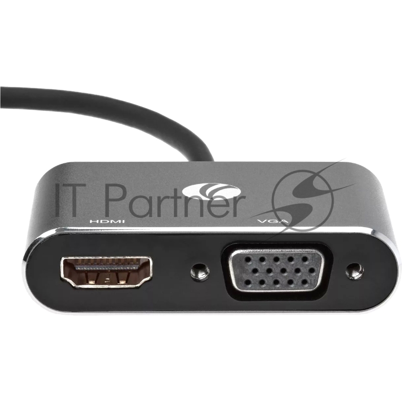 Кабель-переходник VCOM USB 3.0 (Am) --> HDMI(f)+VGA(f), Aluminum Shell