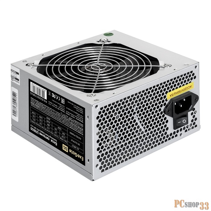 Блок питания 800W ExeGate UN800 (ATX, 20+4 pin, 5xSATA, IDE, fan 120mm+кабель питания) (EX292144RUS-PC)