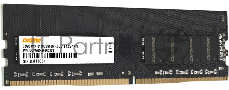 Память DDR4 32Gb 2666MHz Digma DGMAD42666032S RTL PC4-21300 CL19 DIMM 288-pin 1.2В single rank Ret