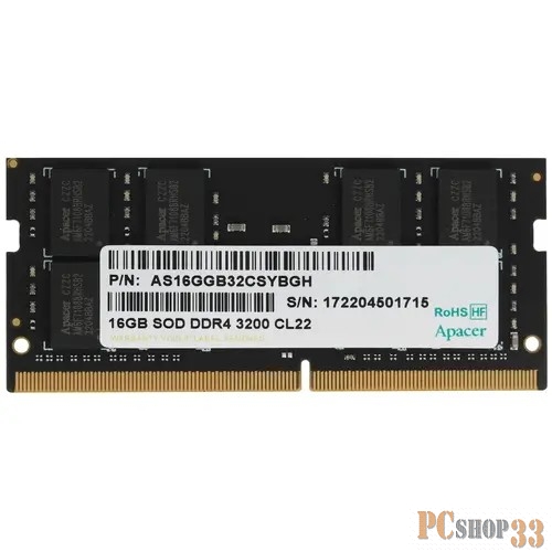 Модуль памяти для ноутбука APACER SODIMM 16GB PC25600 DDR4 SO ES.16G21.GSH