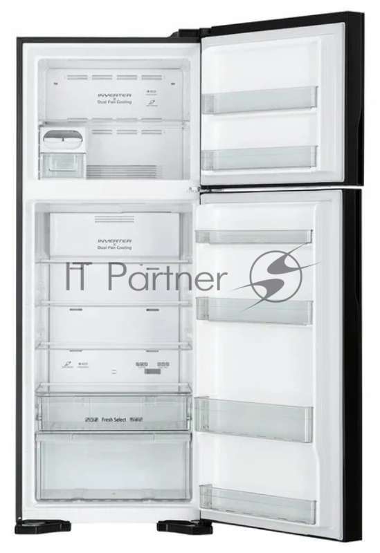 Холодильник Hitachi R-V540PUC7 BBK черный бриллиант (двухкамерный)