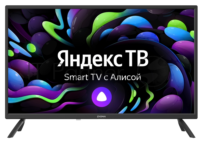 Телевизор LED Digma 32 DM-LED32SBB31 Яндекс.ТВ черный HD 60Hz DVB-T DVB-T2 DVB-C DVB-S DVB-S2 USB WiFi Smart TV