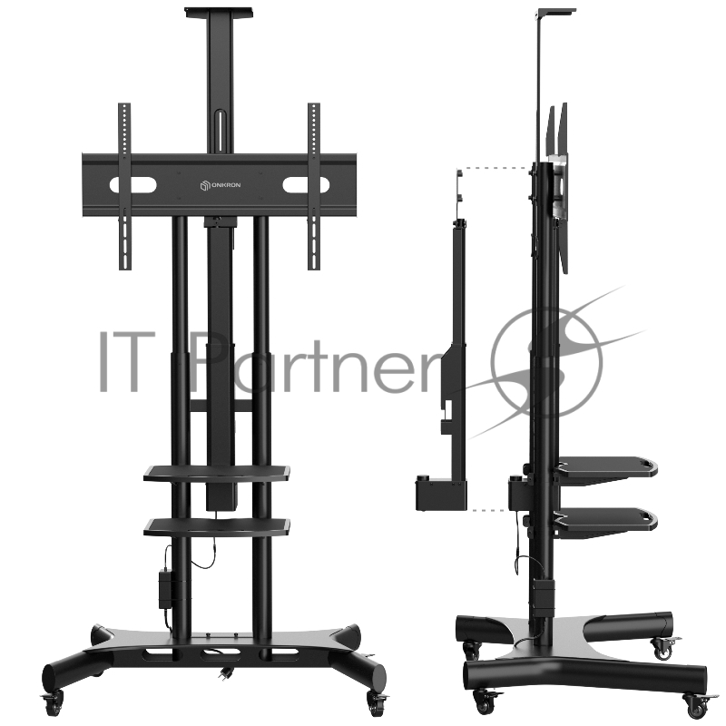 Подставка для телевизора Onkron TS1881 Elift черный 50-86 макс.45кг напольный наклон
