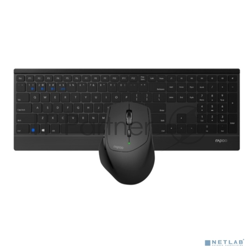 Клавиатура + мышь Rapoo 9500M клав:черный мышь:черный USB беспроводная Bluetooth/Радио slim (18892)