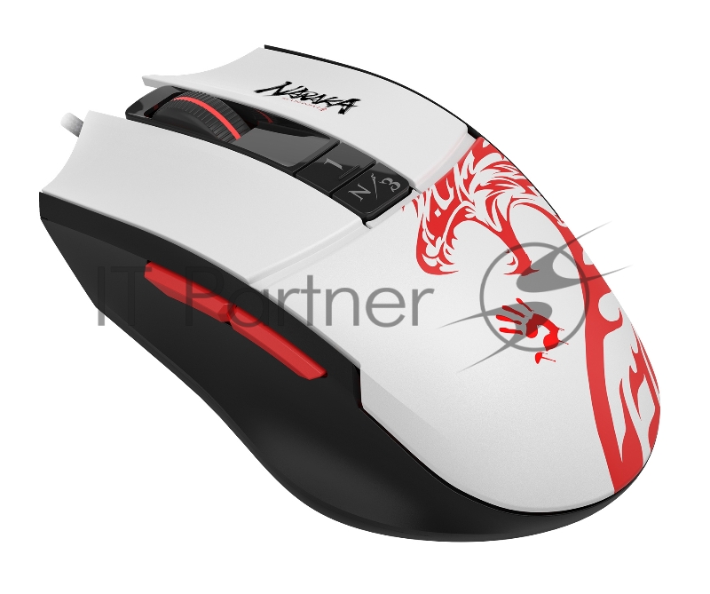 Мышь A4Tech Bloody L65 Max белый/рисунок оптическая (12000dpi) USB (6but)