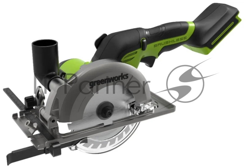 Циркулярная пила аккумуляторная GreenWorks G24MCS 24В, бесщеточная, без АКБ и ЗУ (1501207)