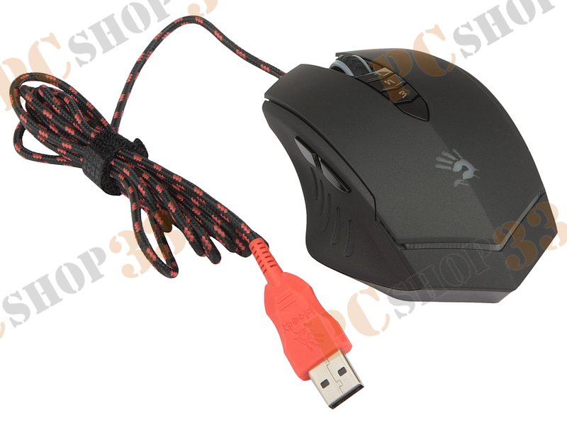 Оптическая мышь A4Tech Bloody V8, 7кн.+скр., черный (USB)