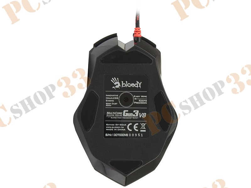 Оптическая мышь A4Tech Bloody V8, 7кн.+скр., черный (USB)
