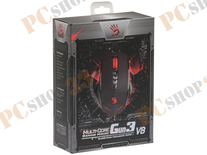 Оптическая мышь A4Tech Bloody V8, 7кн.+скр., черный (USB)