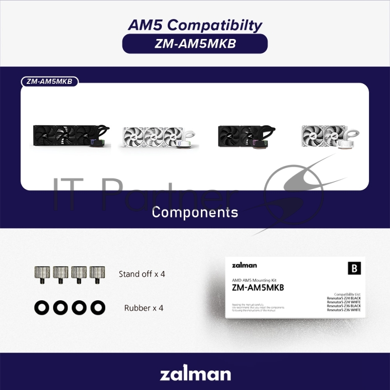 Комплект Stand Off B x4 + Rubber x4 (AM5 compatibility kit for Reserator5)