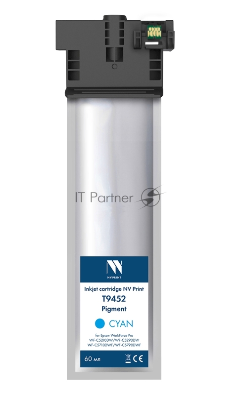 Струйный картридж NV Print T9452 Cyan для Epson WorkForce Pro WF-C5210DW, WF-C5290DW, WF-C5710DWF, WF-C5790DWF