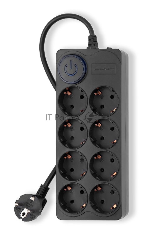 Сетевой фильтр Ippon BK-8-EU-3-10-B 3м (8 розеток) черный (коробка)