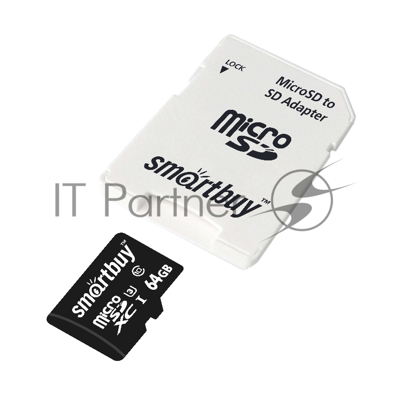 Карта памяти micro SDXC карта памяти Smartbuy 64GB Class10 PRO U3 R/W:90/70 MB/s (с адаптером SD).
