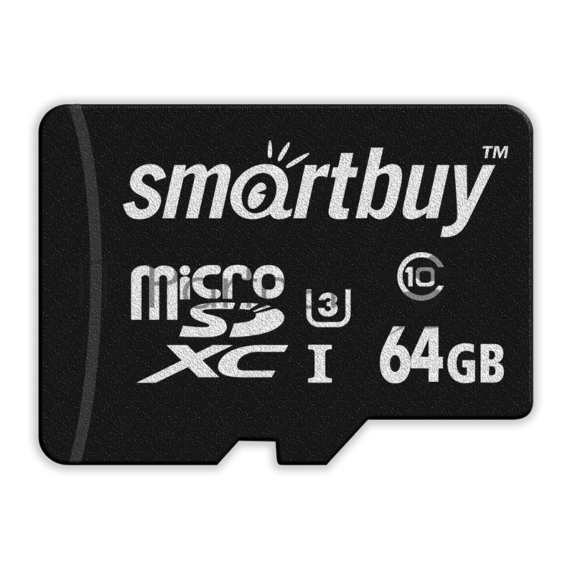 Карта памяти micro SDXC карта памяти Smartbuy 64GB Class10 PRO U3 R/W:90/70 MB/s (с адаптером SD).