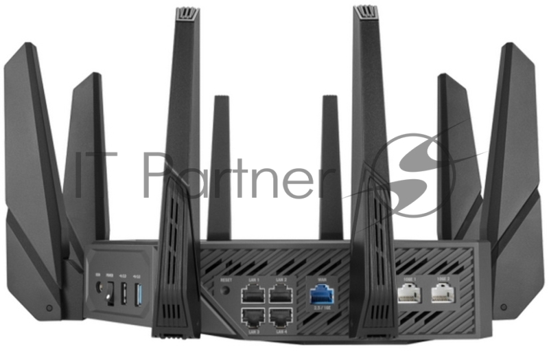 Роутер ASUS ROG GT-AXE16000 802.11 a/b/g/n/ac/ax до 1148 + 4804Мбит/c, 2,4 + 5 гГц, 8 антенн, USB, GBT LAN 90IG06W0-MU2A10