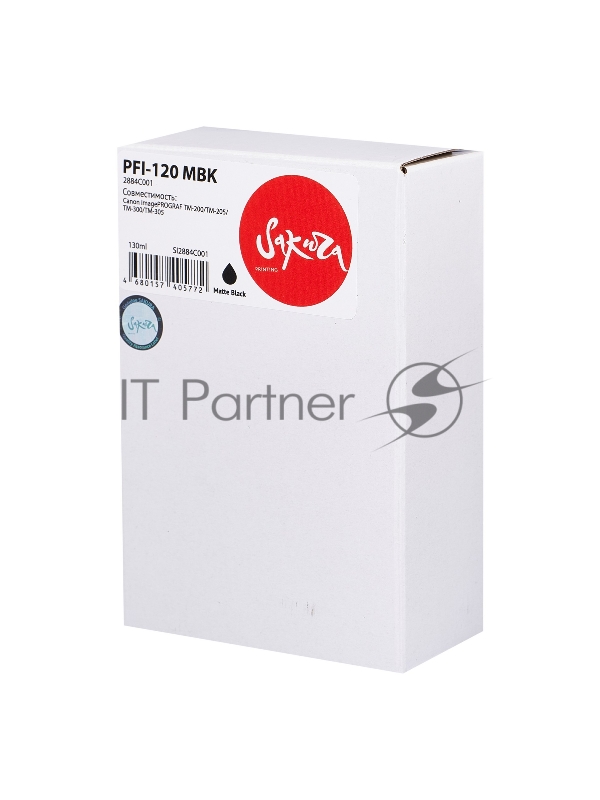 Струйный картридж Sakura 2884C001 (PFI-120 MBK) для Canon, черный матовый, 130 мл.