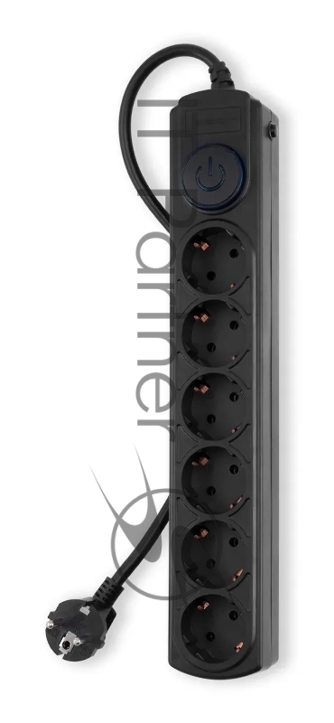 Сетевой фильтр Ippon BK-6-EU-3-16-B 3м (6 розеток) черный (коробка)