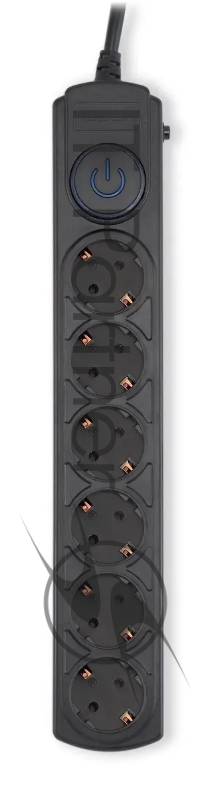Сетевой фильтр Ippon BK-6-EU-3-16-B 3м (6 розеток) черный (коробка)