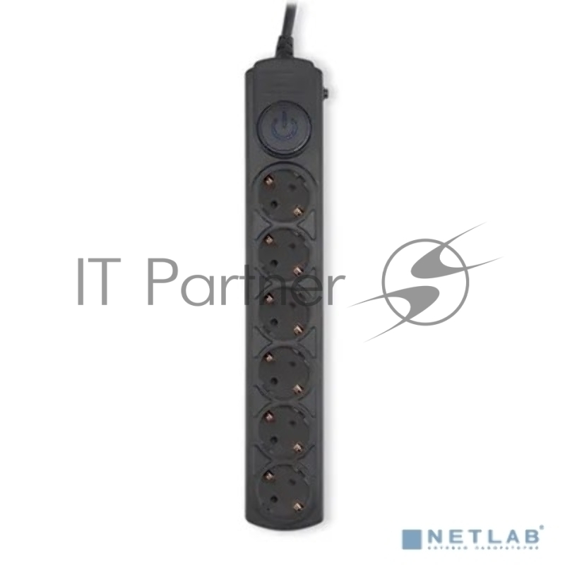 Сетевой фильтр Ippon BK-6-EU-3-16-B 3м (6 розеток) черный (коробка)