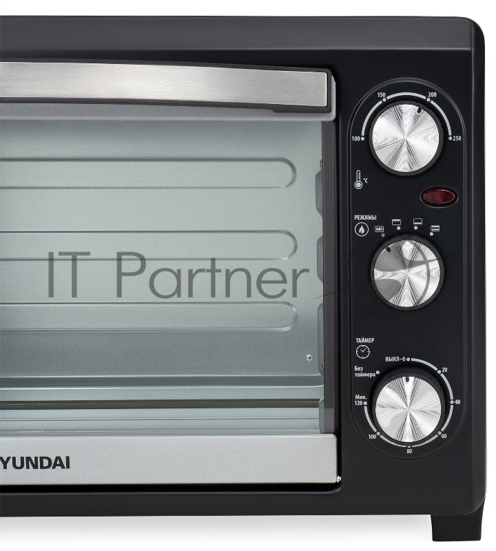 Мини-печь Hyundai MIO-HY073 26л. 1500Вт серебристый/черный