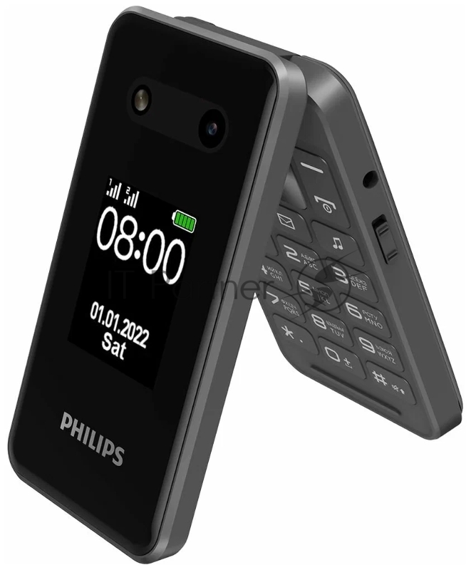 Мобильный телефон Philips E2602 Xenium темно-серый раскладной 2Sim 2.8 240x320 Nucleus 0.3Mpix GSM900/1800 FM microSD max32Gb